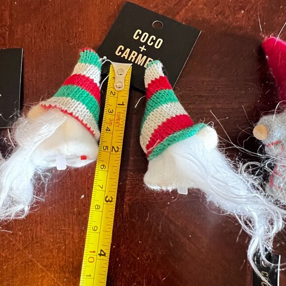 Coco + Carmen christmas holiday felted Gnome Earrings set  & Gnome pin - Picture 10 of 13